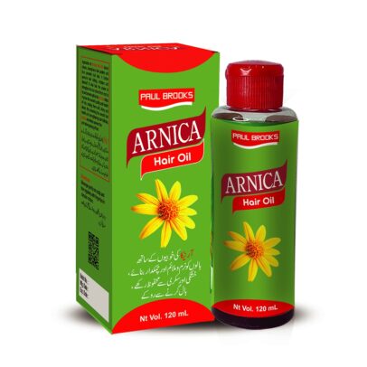 Paul Brooks Arnica Hair Oil bottle | natural hair oil for reducing hair fall, promoting growth, and adding shine.